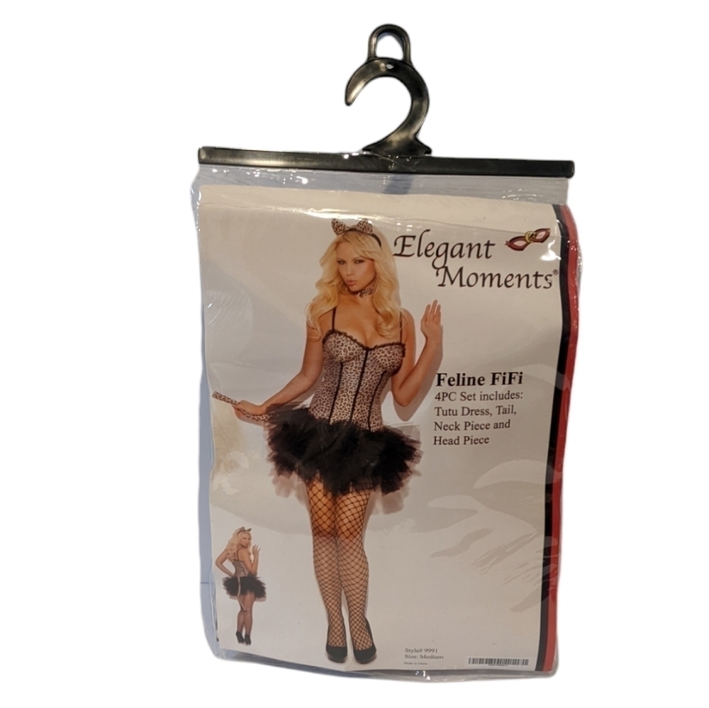 NWT Elegant Moments Feline Cat Fifi Adult Women's Costume XL Sexy Leopard Print
